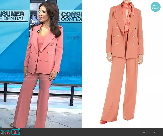 Max Mara Wool Stretch Double Breasted Blazer and Pants worn by Lisa Simonsen on Today