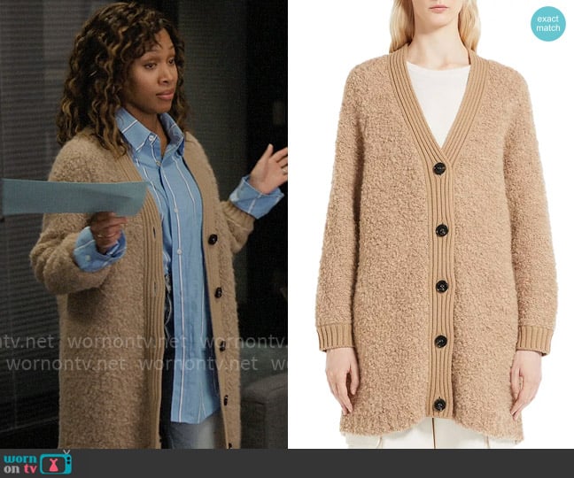 Weekend Max Mara Enfasi Cardigan worn by Christina Hunter (Nicole Beharie) on The Morning Show