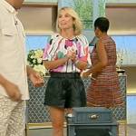 Meaghan Murphy’s printed top and leather shorts on Tamron Hall Show