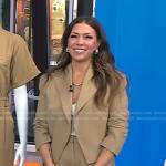 Melissa Garcia’s beige cropped blazer and shorts on Today