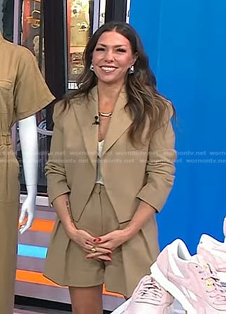 Melissa Garcia's beige cropped blazer and shorts on Today