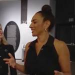 Michelle Miller’s black sleeveless shirtdress on CBS Mornings