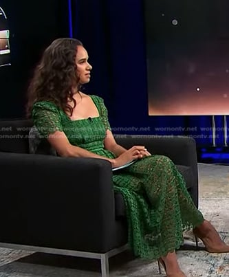 Misty Copeland’s green embroidered lace dress on Today