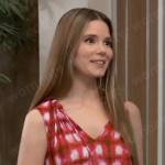 Molly’s pink and white printed sleeveless top on General Hospital