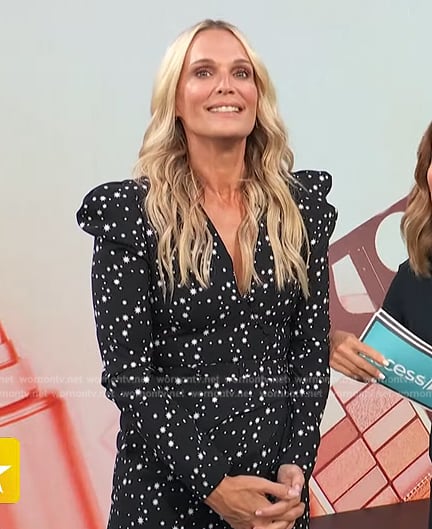 Molly Sims’s star print wrap dress on Access Hollywood