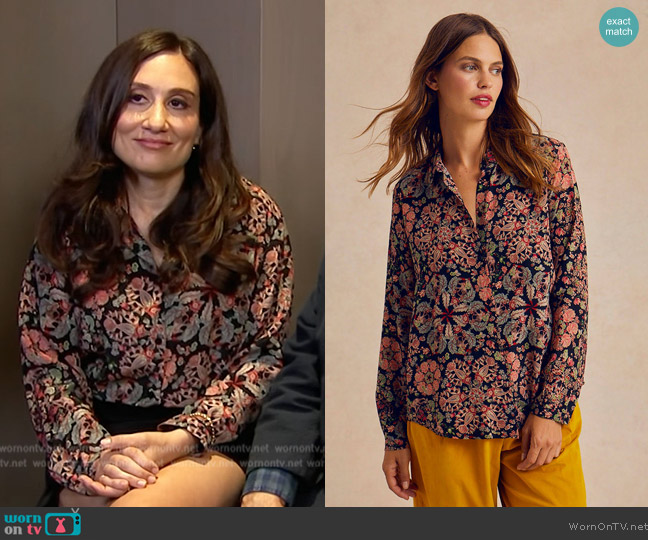 Momoni Meudon Shirt worn by Lucy DeVito on Access Hollywood