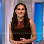 Morgan’s black dress with burgundy lace panel on NBC News Daily