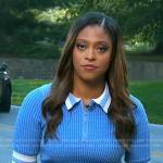 Morgan Norwood’s blue polo top on Good Morning America