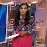 Morgan’s striped blouse and pink pleated skirt on NBC News Daily