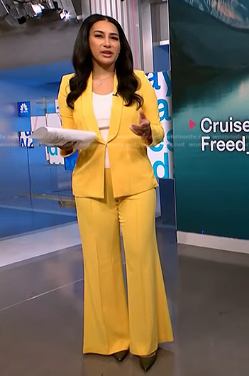 Morgan’s yellow pant suit on NBC News Daily