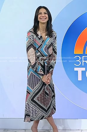 Natalie's geometric print wrap dress on Today