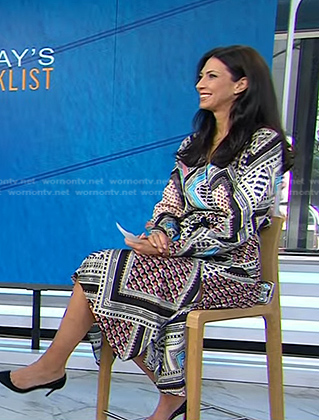 Natalie's geometric print wrap dress on Today