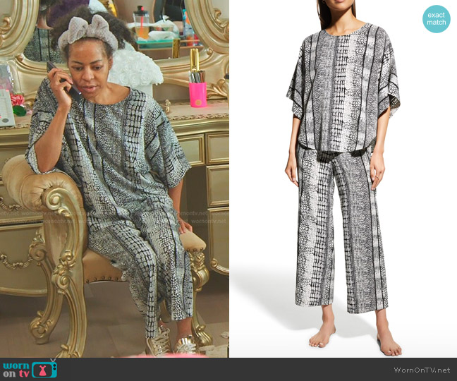 Natori Panther Pullover Pajama Set worn by Mary Cosby on The Real Housewives of Salt Lake City