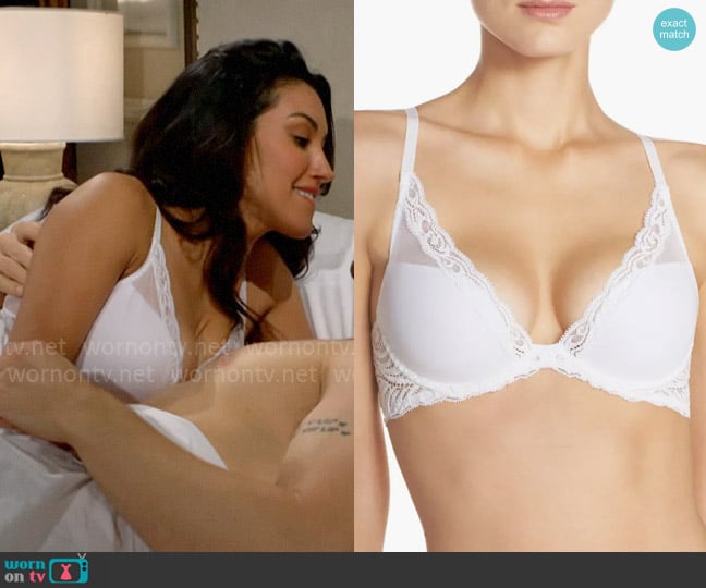 Natori Feathers Underwire Contour Bra in White worn by Audra Charles (Zuleyka Silver) on The Young and the Restless