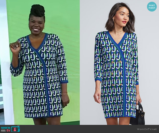 New York & Company Chain Link Print Sweater Dress worn by Leslie Jones on Today