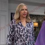 Nicole’s ink leopard print dress on Days of our Lives