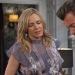 Nicole’s grey floral paneled dress on Days of our Lives