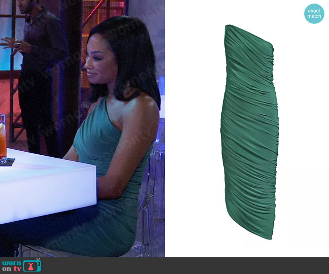 Norma Kamali Diana Gown in Mountain Green worn by Jordan Ashford (Tanisha Mariko Harper) on General Hospital