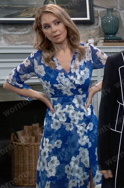 Olivia’s blue floral dress on General Hospital