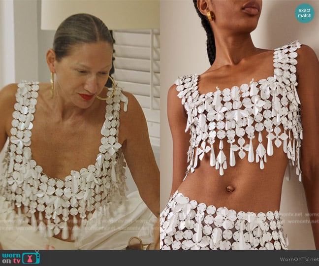 Paco Rabane Assemblage Crop Top worn by Jenna Lyons on The Real Housewives of New York City