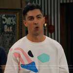 Parker’s white printed sweatshirt on Bunkd