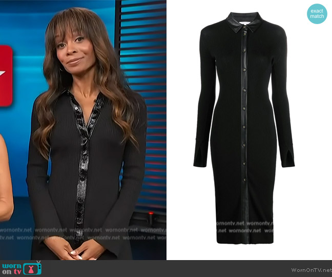 Patrizia Pepe Shirt dress cardigan worn by Zuri Hall on Access Hollywood