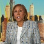 Robin’s grey and blue plaid blazer on Good Morning America