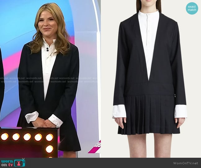 Plan C Button-Front Short Dress with Pleating worn by Jenna Bush Hager on Today