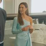 Polly’s blue one sleeve satin dress on Selling the OC