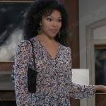 Portia’s floral v-neck blouse on General Hospital