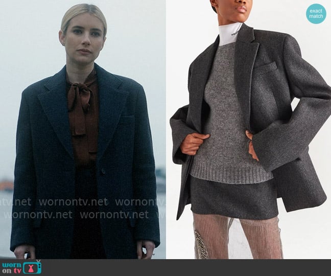 Prada Single Breasted Blazer worn by Anna Victoria Alcott (Emma Roberts) on American Horror Story