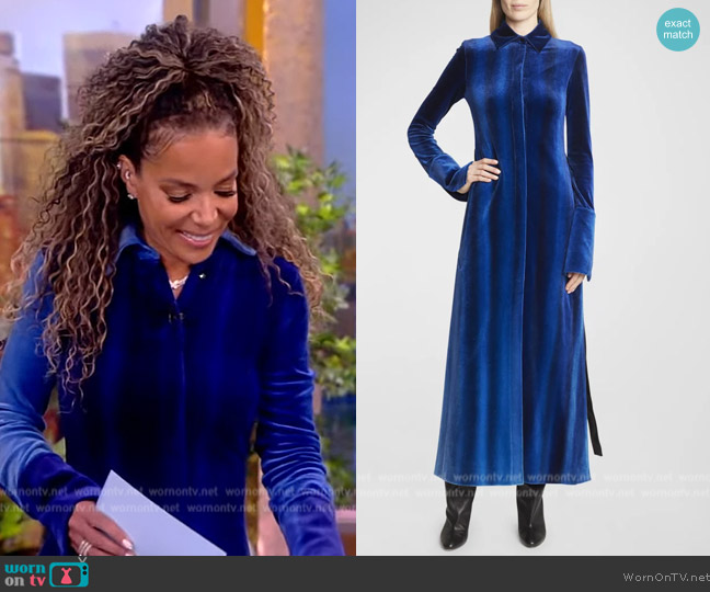 Proenza Schouler Ice-dyed velvet shirt dress worn by Sunny Hostin on The View