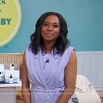 Rachel’s lilac belted vest and pants on Good Morning America