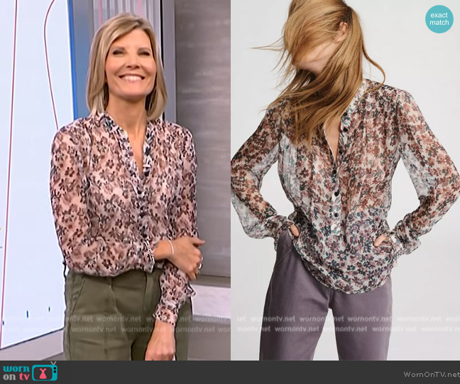 WornOnTV: Kate Snow’s floral sheer blouse on NBC News Daily | Kate Snow ...