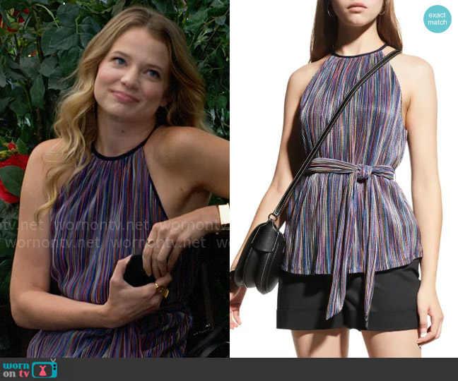 Ramy Brook Ansel Top worn by Summer Newman (Allison Lanier) on The Young and the Restless