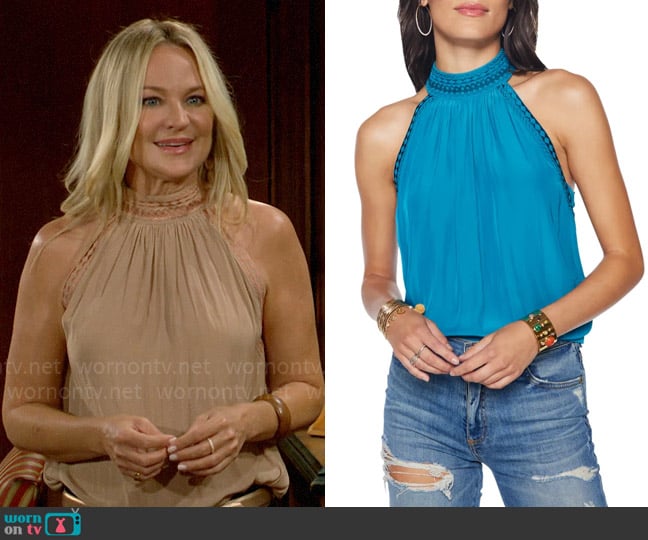 Ramy Brook Desi Top worn by Sharon Newman (Sharon Case) on The Young and the Restless