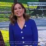 Rebecca’s blue ribbed cardigan on Good Morning America