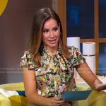 Rebecca’s floral top and leather skirt on Good Morning America