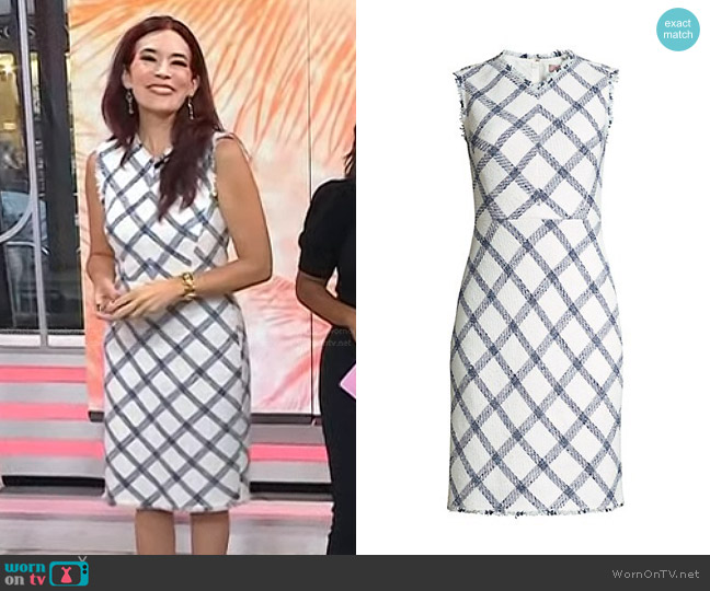 Rebecca Taylor Plaid Tweed Sheath Dress worn by Amy E. Goodman on Today