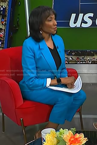 Rehema Ellis's blue linen blazer on Today