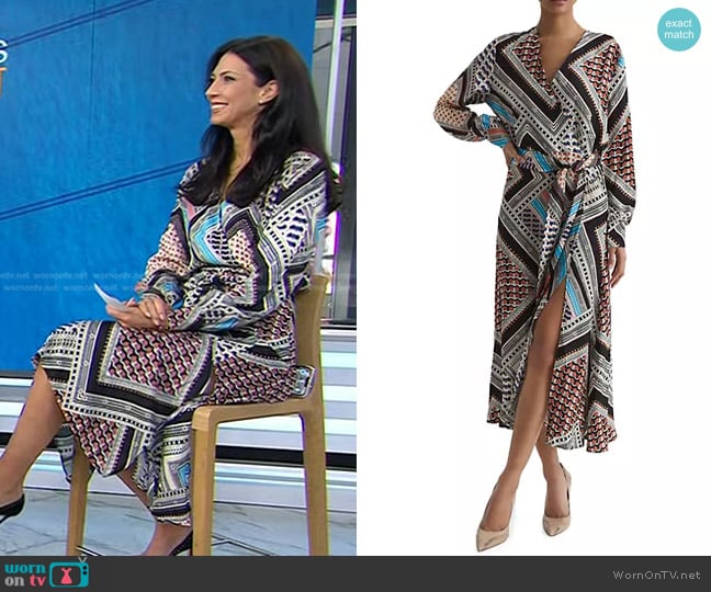 Reiss Alegra Printed Wrap Midi-Dress worn by Dr. Natalie Azar on Today