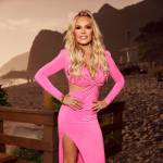 Tamra’s pink confessional dress on The Real Housewives of Orange County