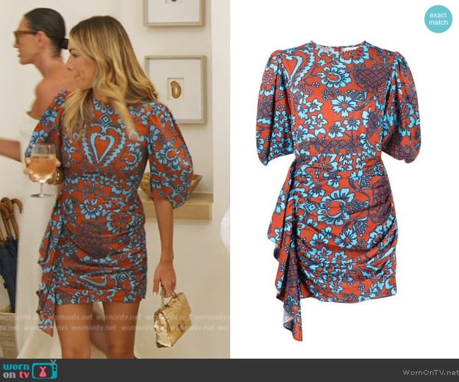 Rhode Pia floral-print mini dress worn by Erin Lichy on The Real Housewives of New York City