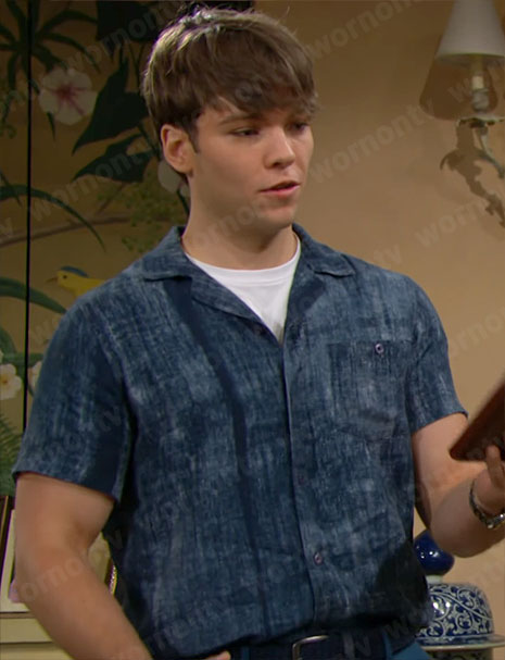 RJ's blue button down shirt on The Bold and the Beautiful