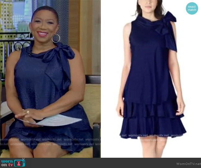 WornOnTV: Deja Vu’s blue tie neck mini dress on Live with Kelly and ...