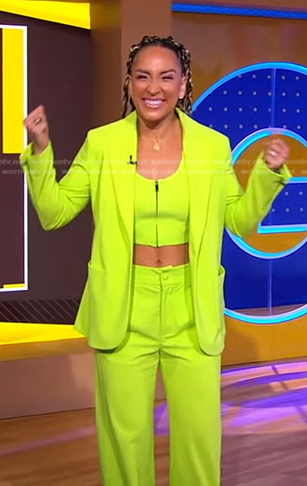 Robin Arzon’s yellow blazer and pants on Good Morning America