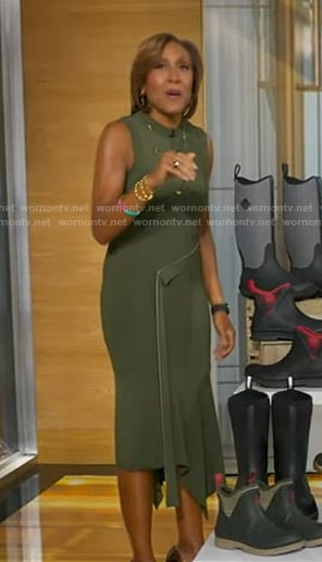Robin's green belted knit dress on Good Morning America