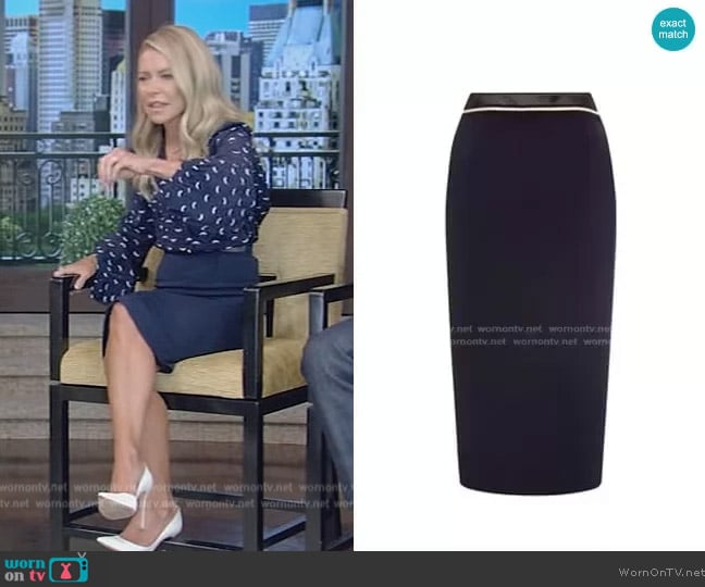 Roland Mouret Arreton Skirt worn by Kelly Ripa on Live with Kelly and Mark