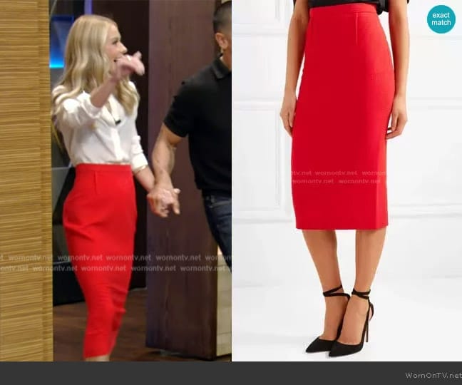 Roland Mouret Arreton Skirt worn by Kelly Ripa on Live with Kelly and Mark