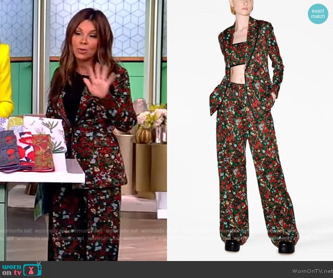 Rosetta Getty Floral Jacquard Blazer worn by Gretta Monahan on The View